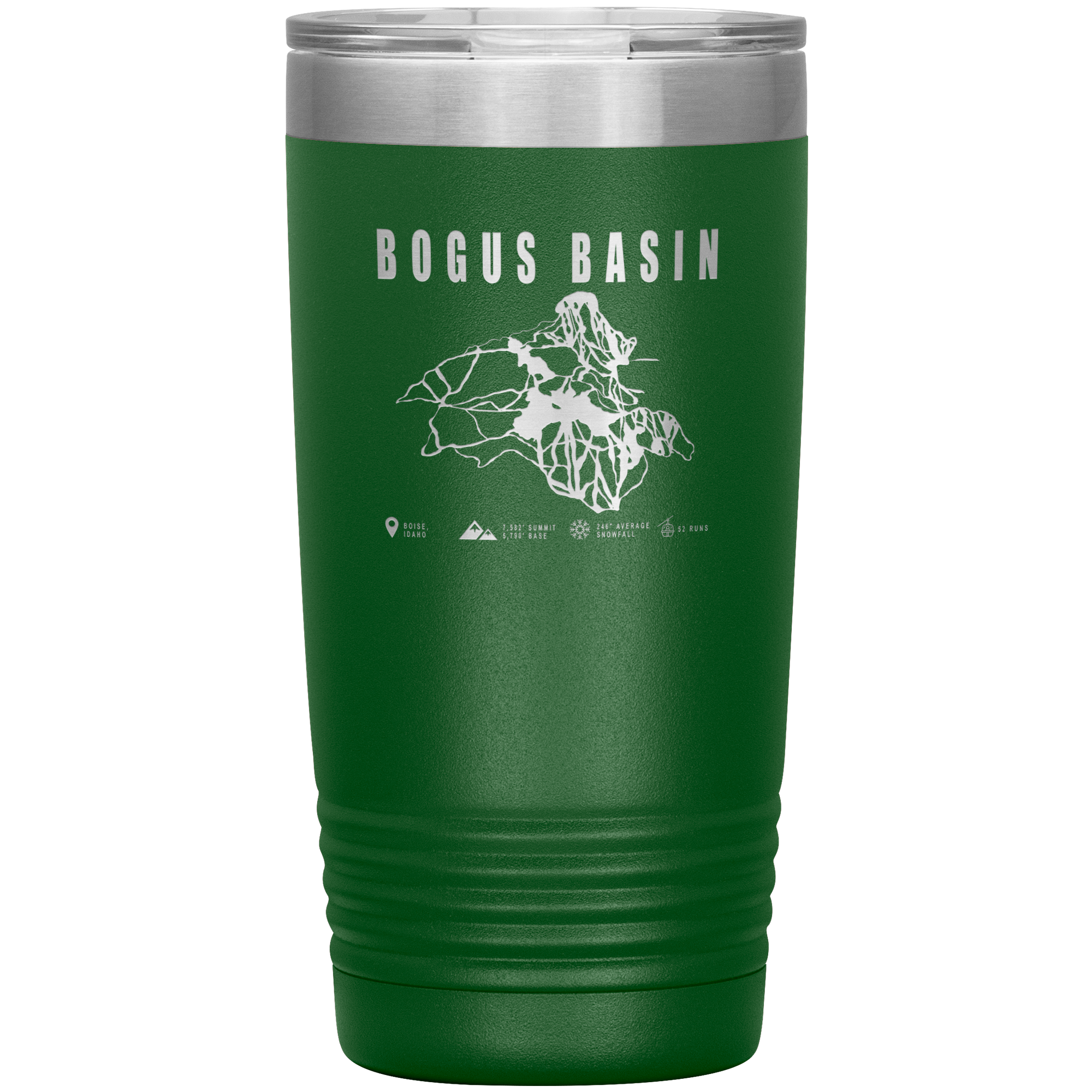 Bogus Basin Idaho Ski Trail Map 20oz Tumbler - Powderaddicts