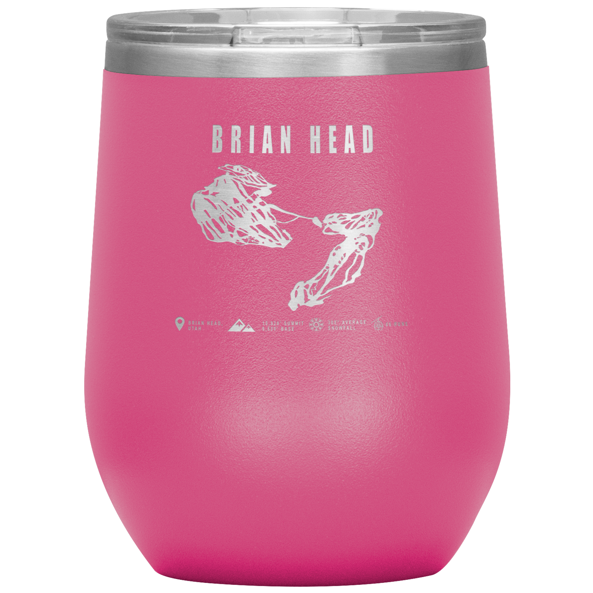 Brian Head,Utah Ski Trail Map Wine 12oz Tumbler - Powderaddicts