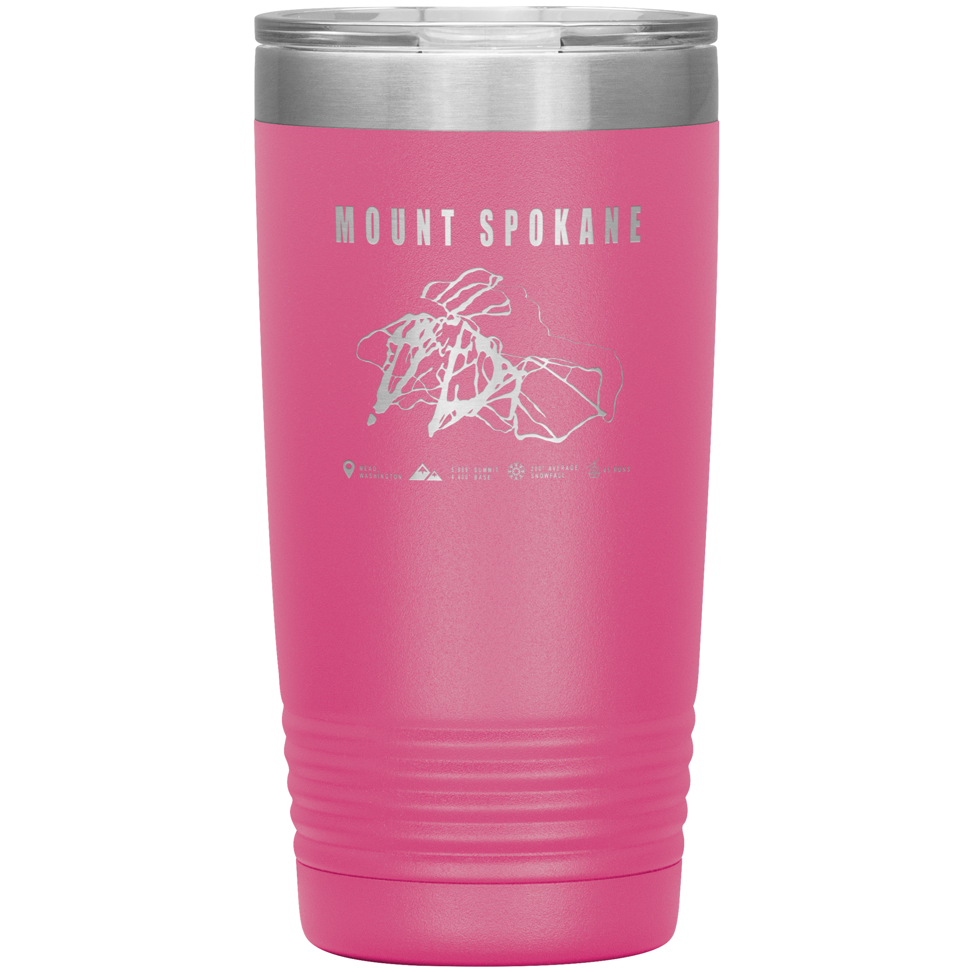 Mount Spokane, Washington Ski Trail Map 20oz Tumbler - Powderaddicts